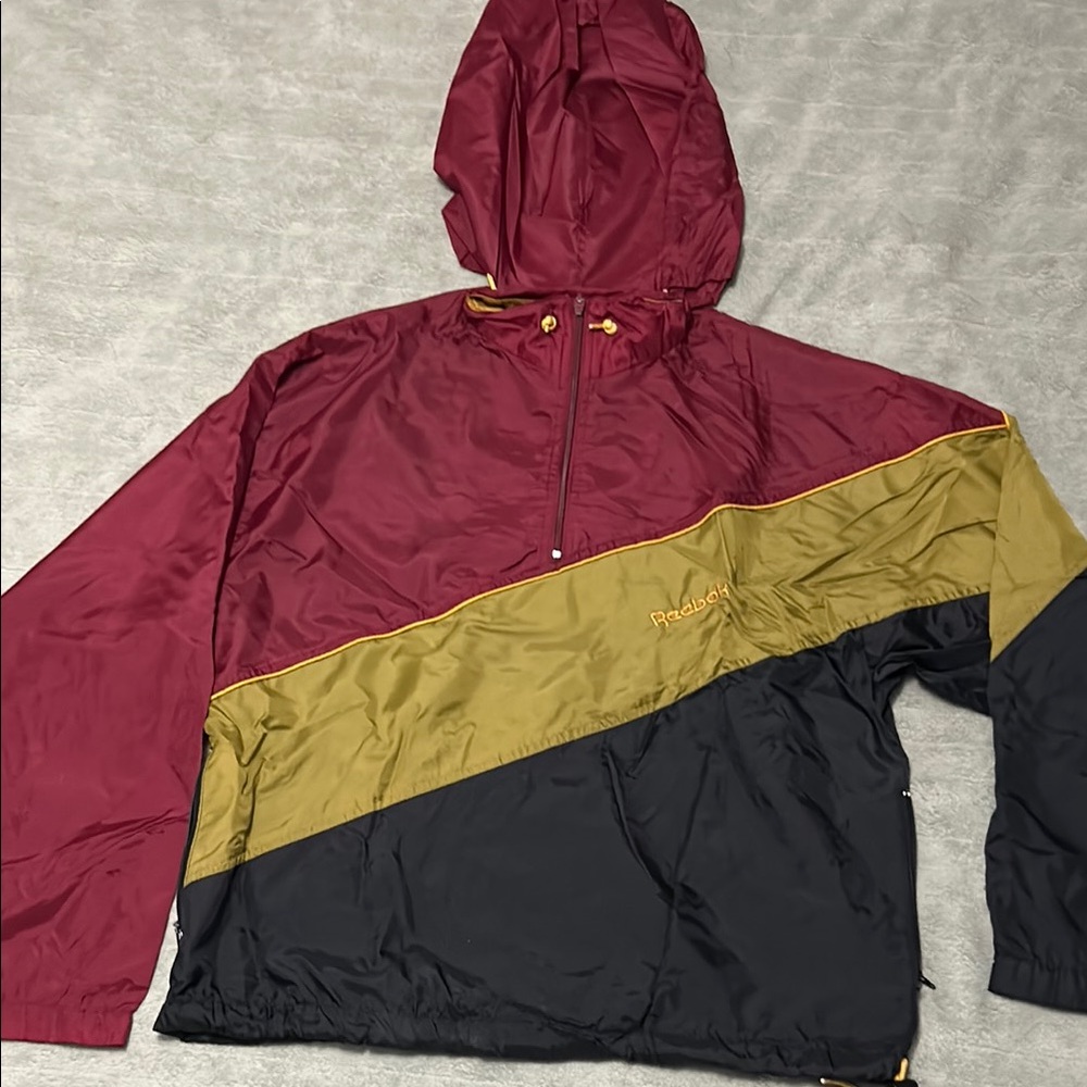 Reebok Men's Burgundy and Black Jacket